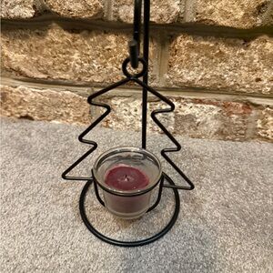Black Metal Christmas Tree Candle Holder